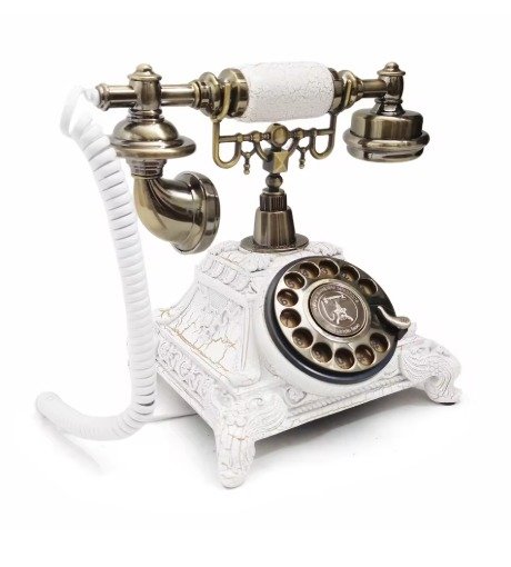 Najam audio guest booka — bijeli retro telefon za glasovne poruke