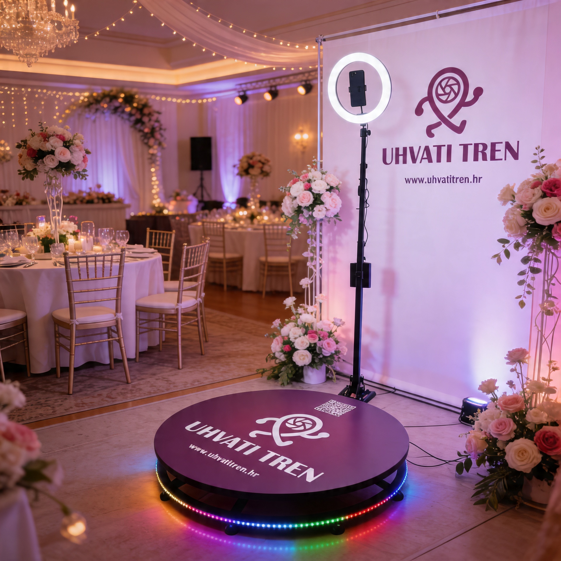 360 Photo Booth at an indoor wedding in Velika Gorica